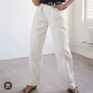 AYR Pants Women's Size 27 Cream Vanilla the Recess Canvas Trousers Pants